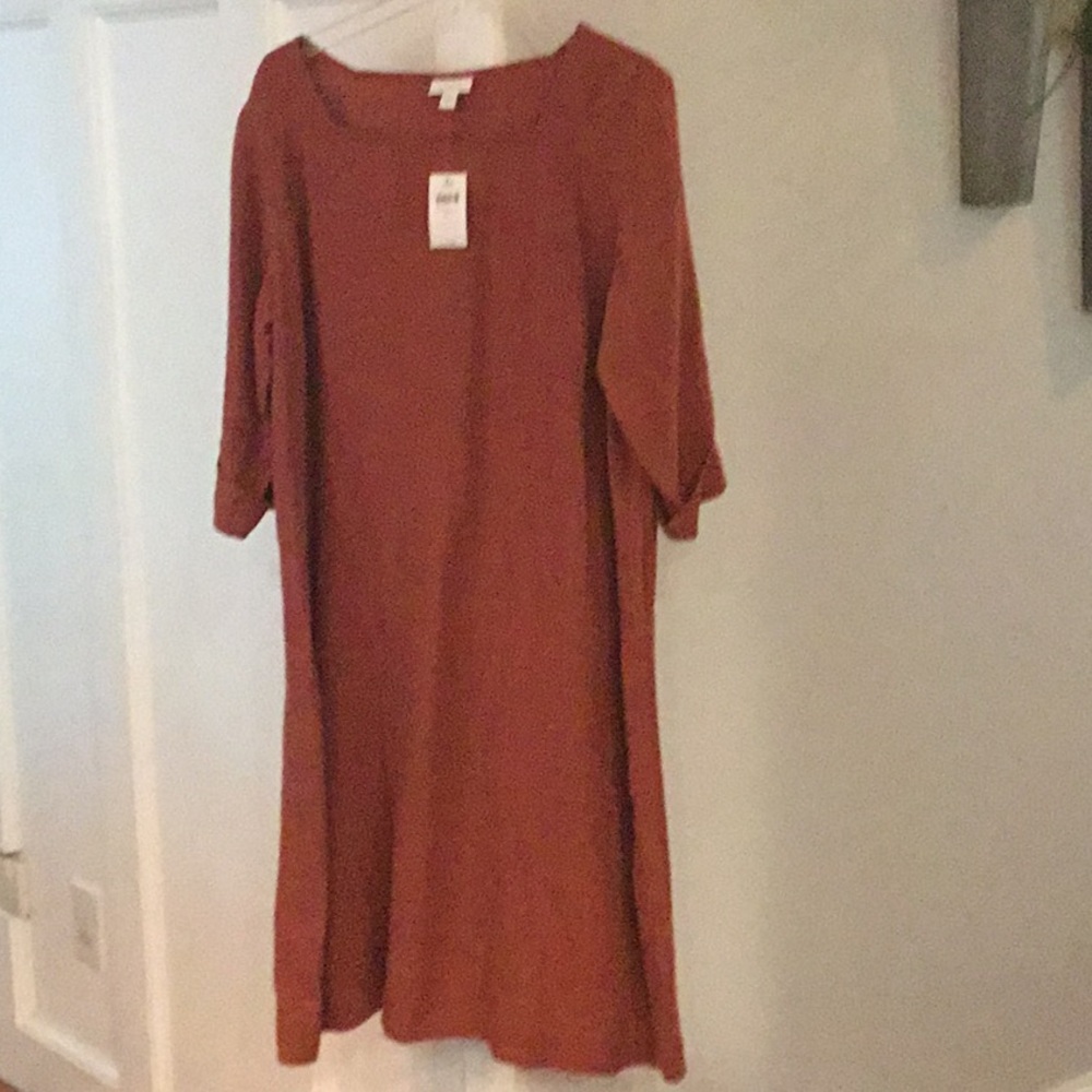Rust orange linen J Jill a-line,new with tags perfect condition